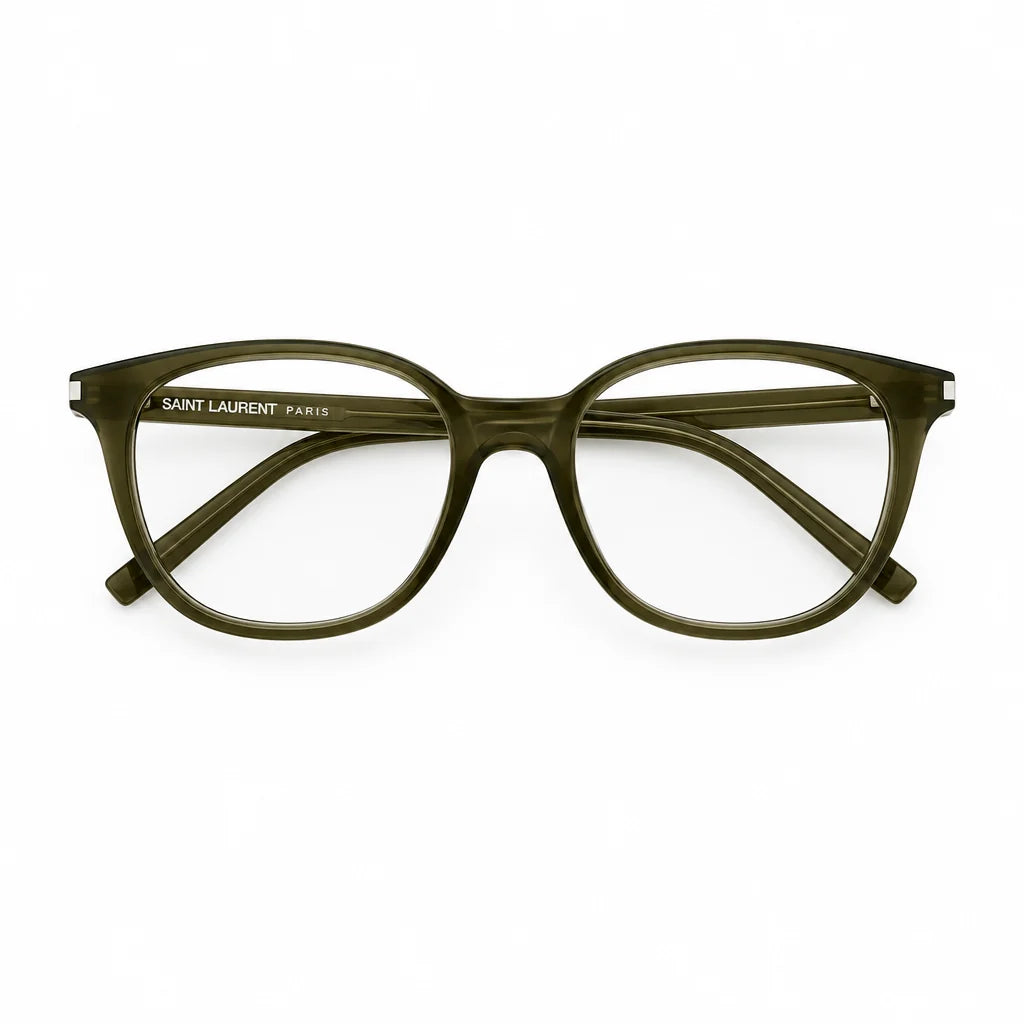 Saint Laurent SL 644/F Unisex Transparent Green Eyeglasses