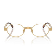 Miu Miu Envie Women MU B51S Oval Gold / Transparent Blue-Light Filter  Eyewear 