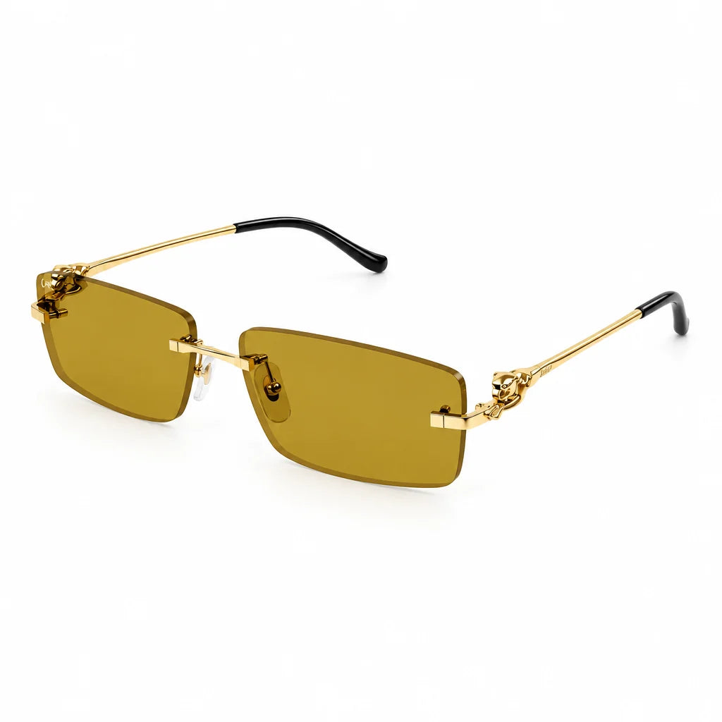 Cartier Panthère de C Unisex Gold & Yellow Rimless Sunglasses