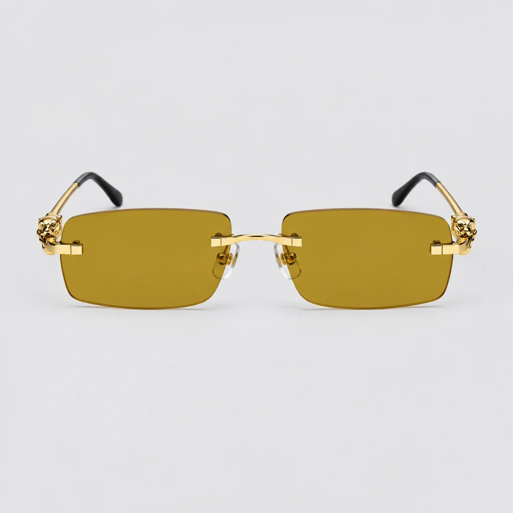 Cartier Panthère de Cartier Unisex Gold & Yellow Rimless Sunglasses