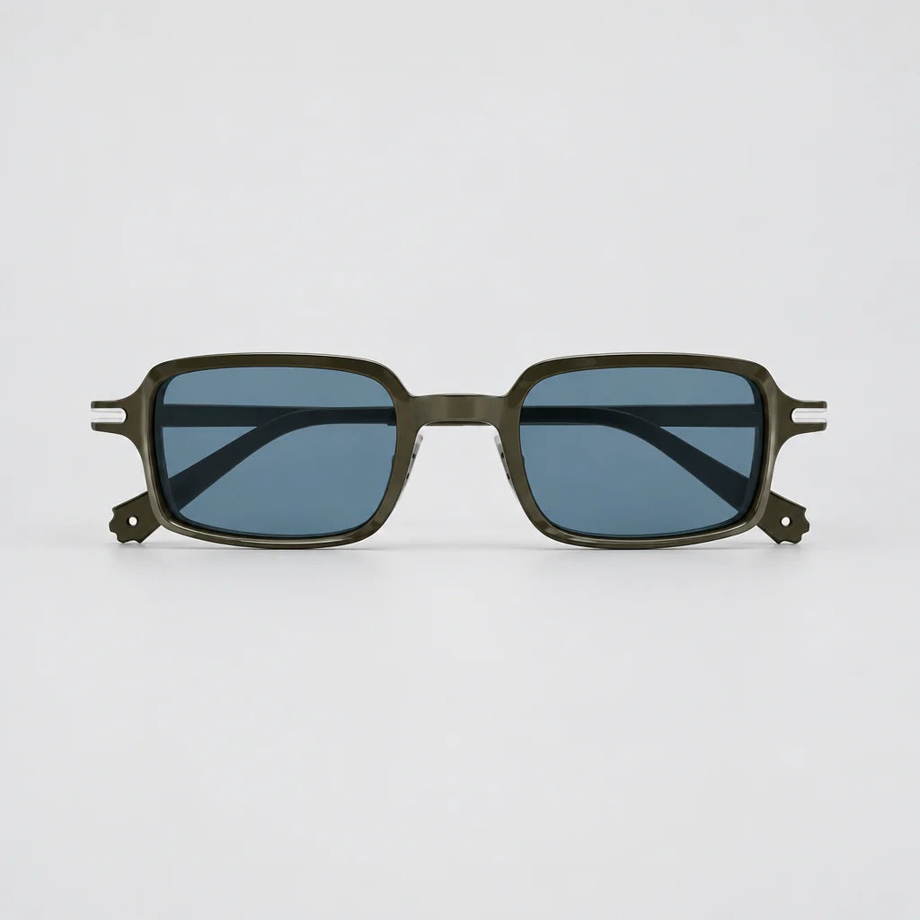 Cartier Première de Unisex Square Acetate Brown Frame Ice Blue Sunglasses