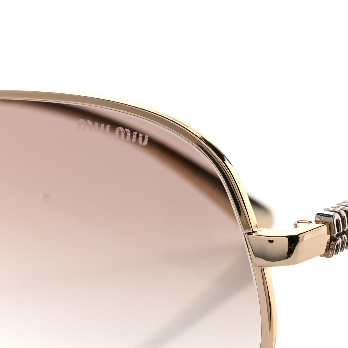Miu Miu Women SMUA56 Gold Metal Pink Sunglasses