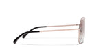Chanel Women Pilot Titanium & Calfskin Pinky Gold Sunglasses