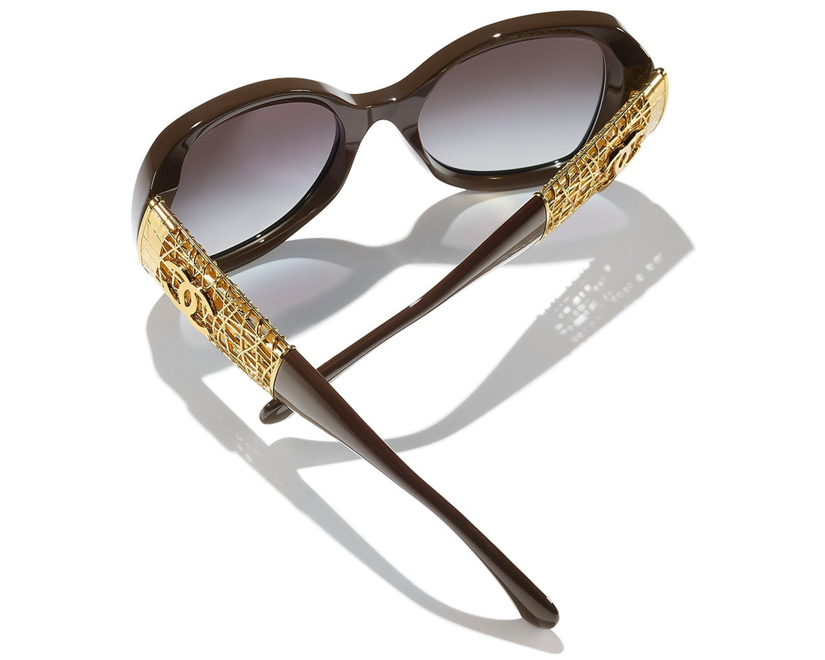 Chanel Women Butterfly Brown Sunglasses