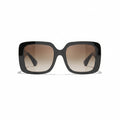 Chanel Women Square Black & Gold Jewel Sunglasses