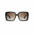 Chanel Women Square Black & Gold Jewel Sunglasses
