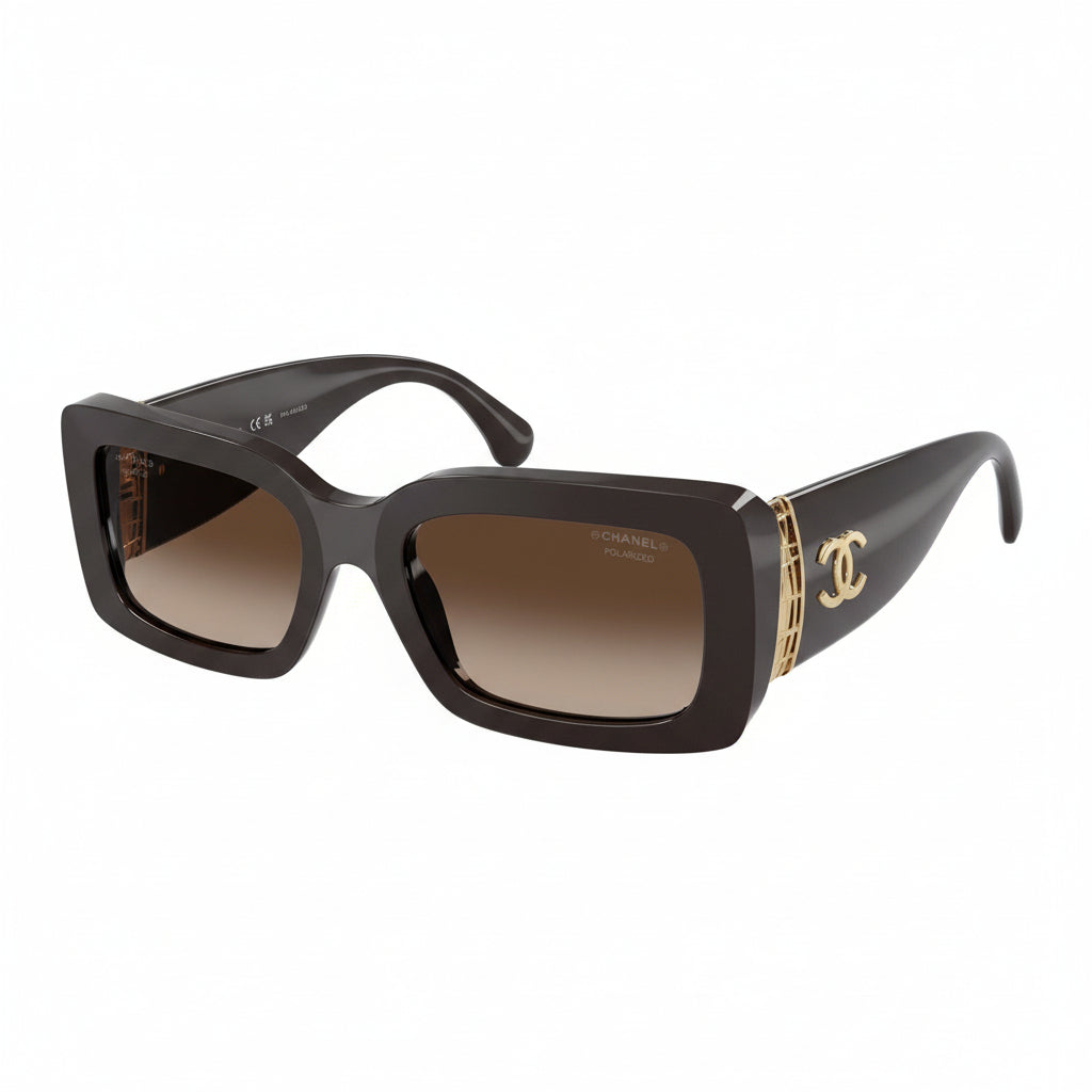 CHANEL Women Rectangular Brown Sunglasses