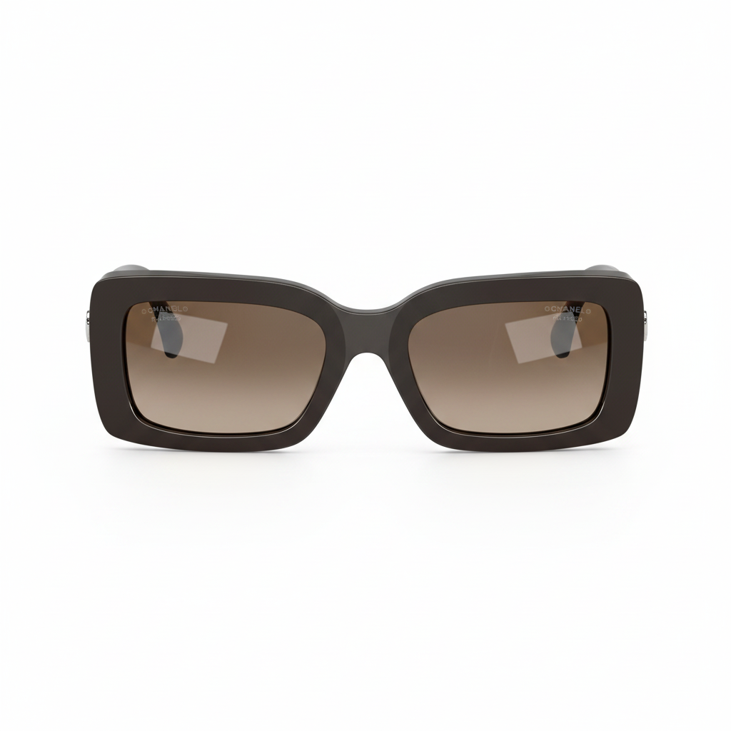 CHANEL Women Rectangular Brown Sunglasses