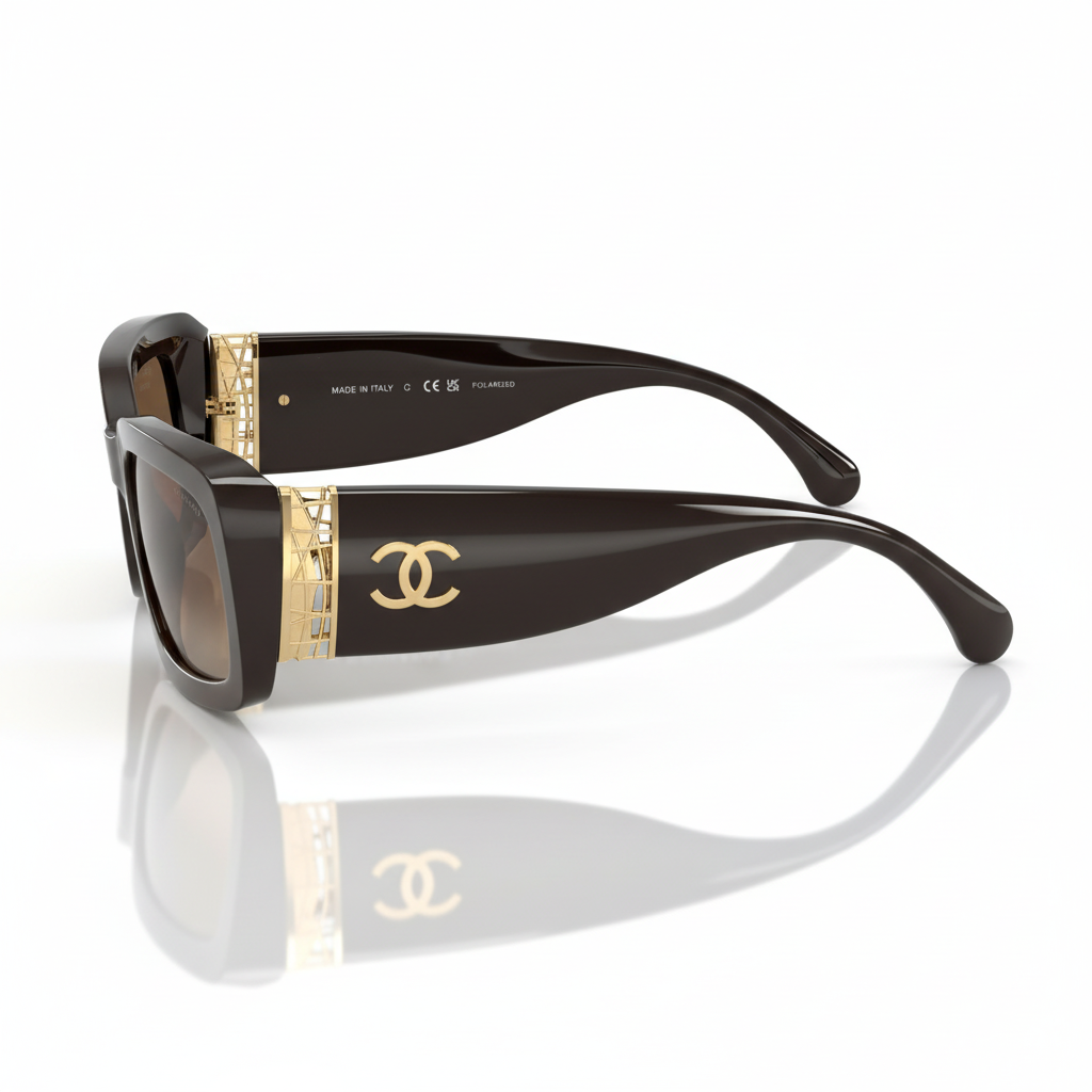 CHANEL Women Rectangular Brown Sunglasses