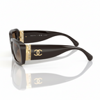 CHANEL Women Rectangular Brown Sunglasses