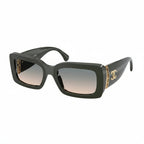 Chanel Women Rectangular Green Sunglasses