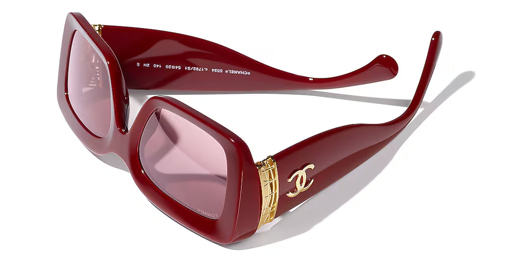 Chanel Women’s Rectangular Red Sunglasses