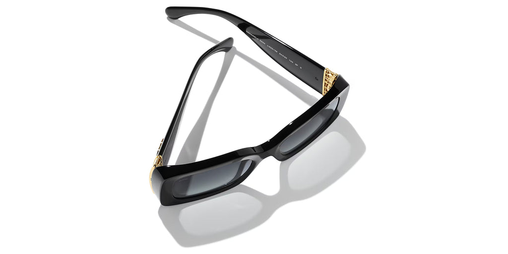 Chanel Women Rectangular Black Sunglasses