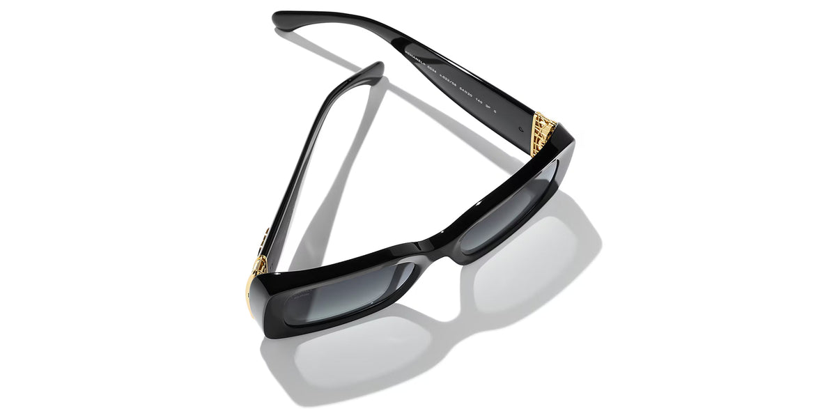 Chanel Women Rectangular Black Sunglasses