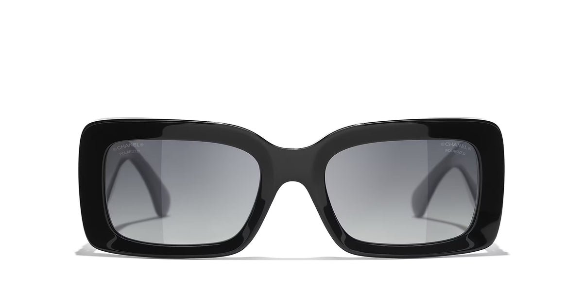 Chanel Women Rectangular Black Sunglasses