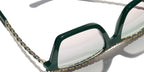 Chanel Women Rectangular Green Sunglasses