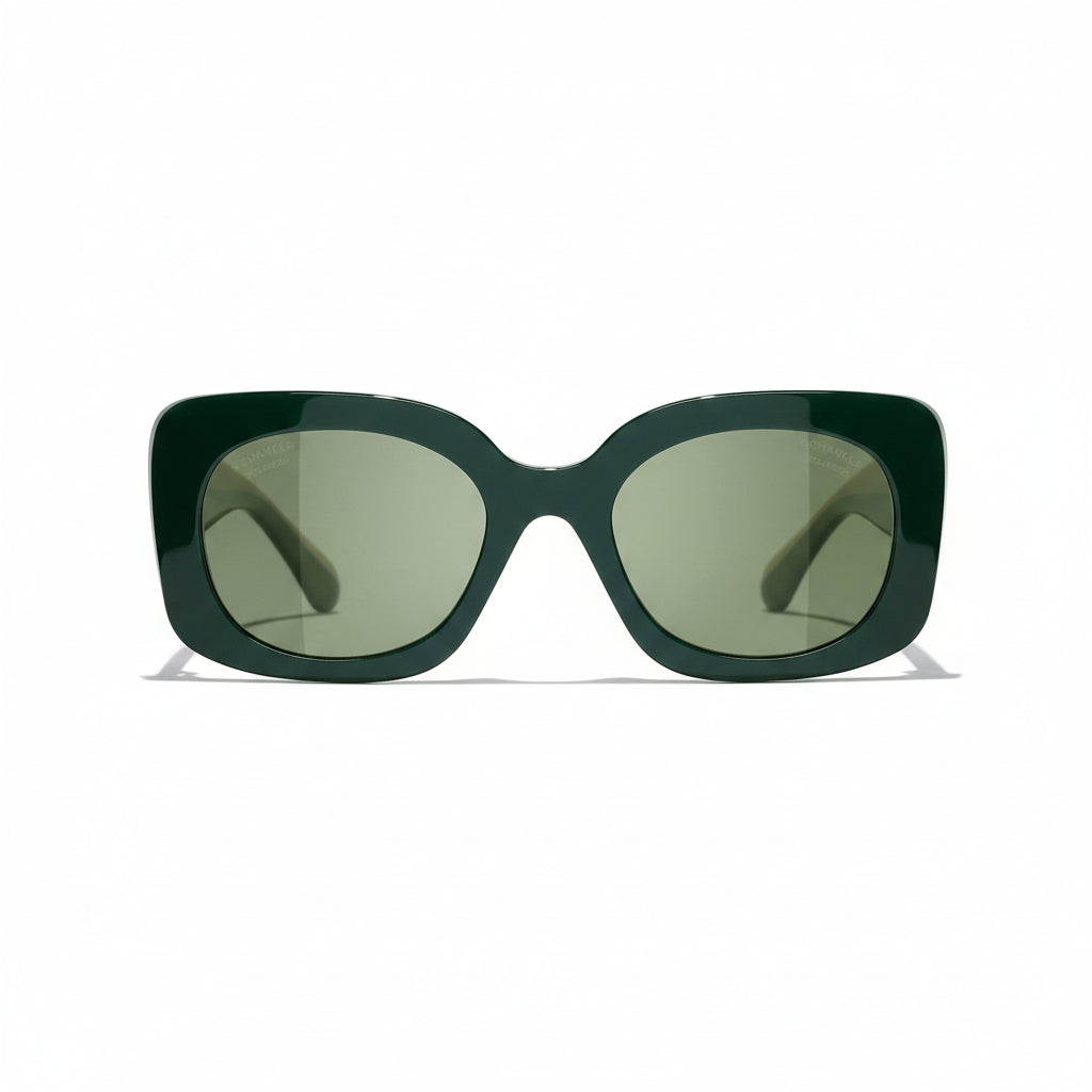 Chanel Women Square Green Sunglasses