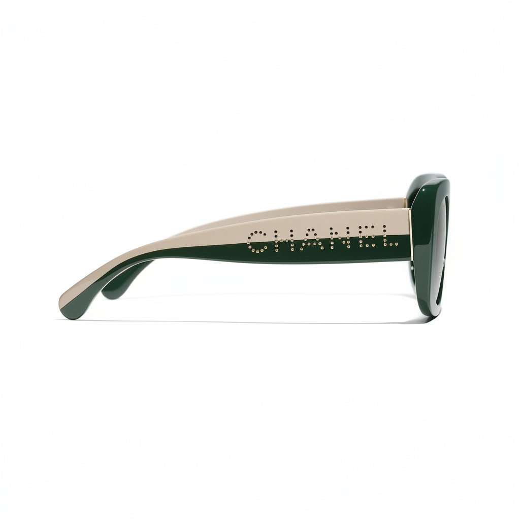 Chanel Women Square Green Sunglasses
