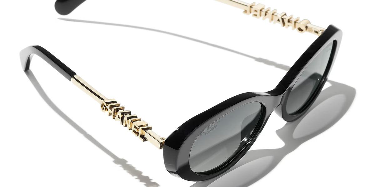Chanel Women Oval Black Sunglasses CH5565