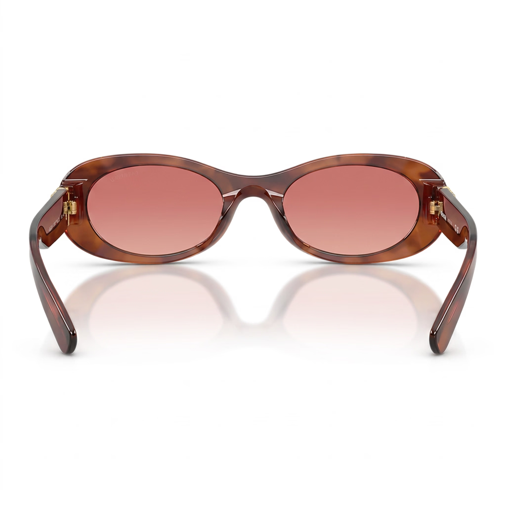 Miu Miu Women Oval Opaline Brown / Pink Tint Sunglasses