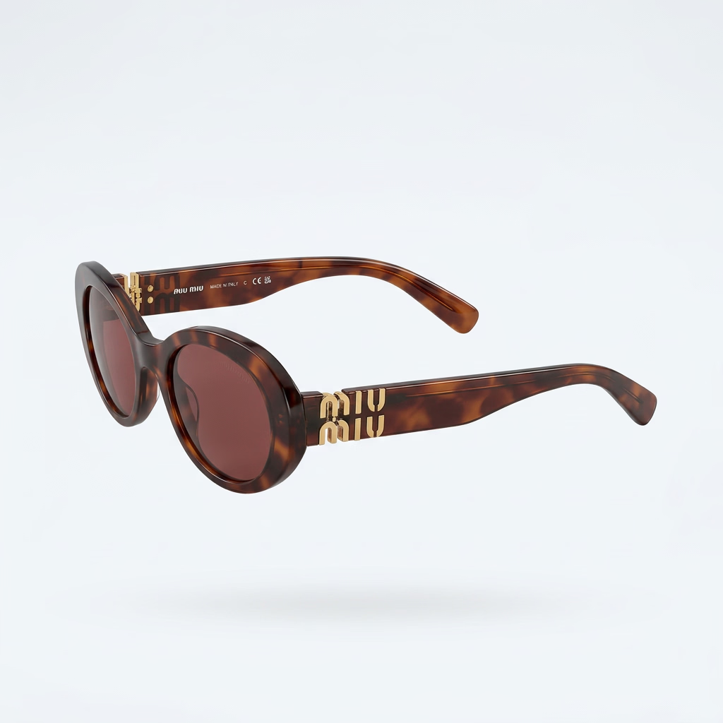 Miu Miu Women Oval Striped Tobacco / Etruscan Gradient Sunglasses