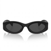 Miu Miu Women MU 11WS Glimpse Oval Matte Black / Dark Grey Sunglasses 