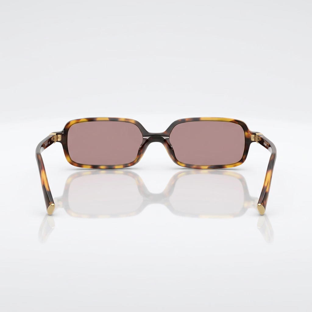 Miu Miu Regard MU 11Z Women Rectangular Honey Havana / Light Purple Brown Sunglasses