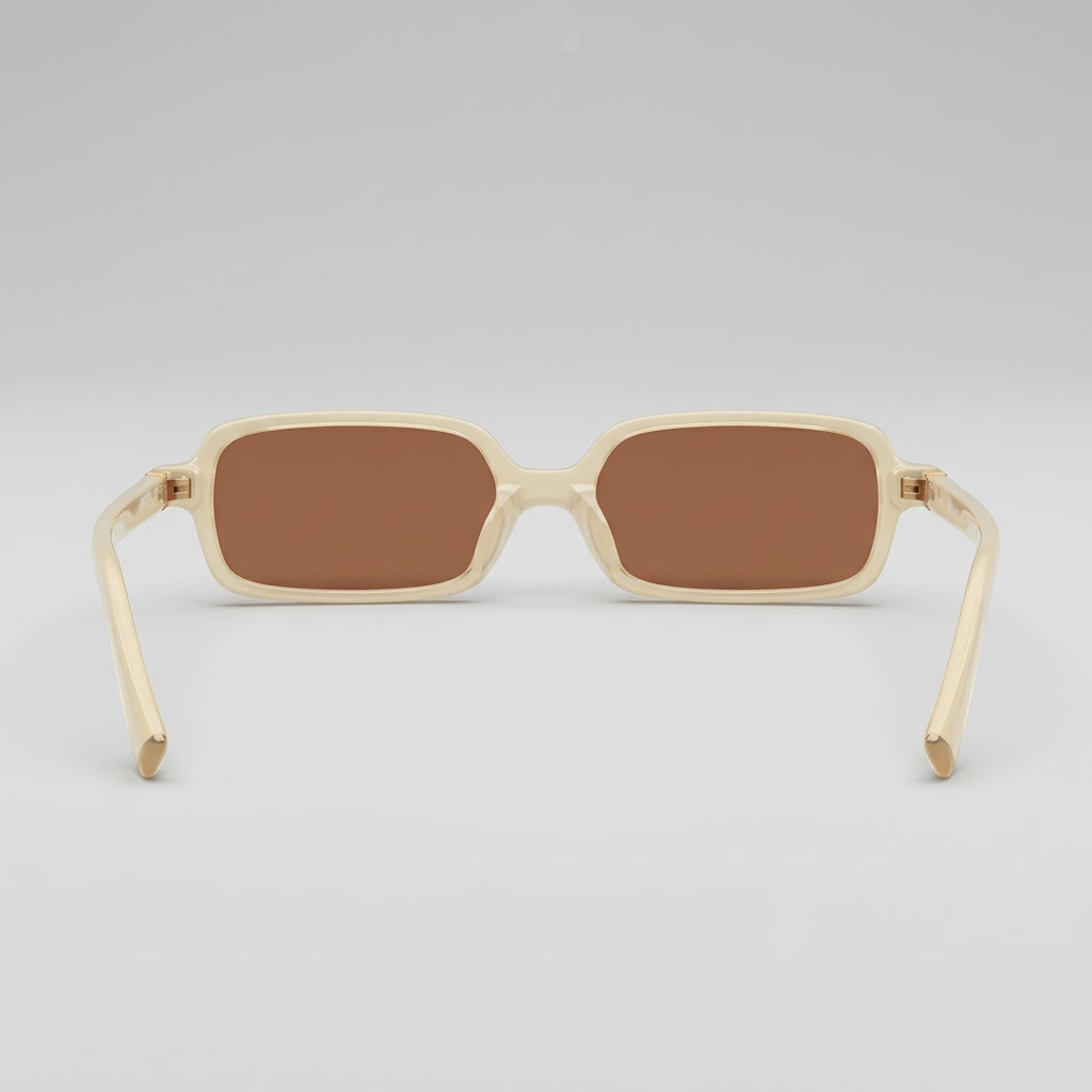 Miu Miu Regard MU 11ZS Women Rectangular Milk White / Brown Sunglasses