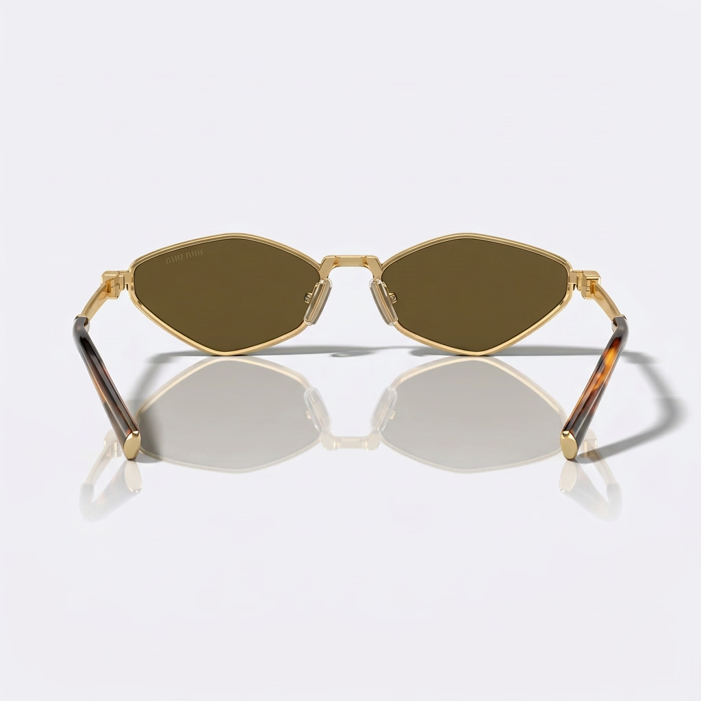 Miu Miu Women Pale Gold / Dark Brown Sunglasses