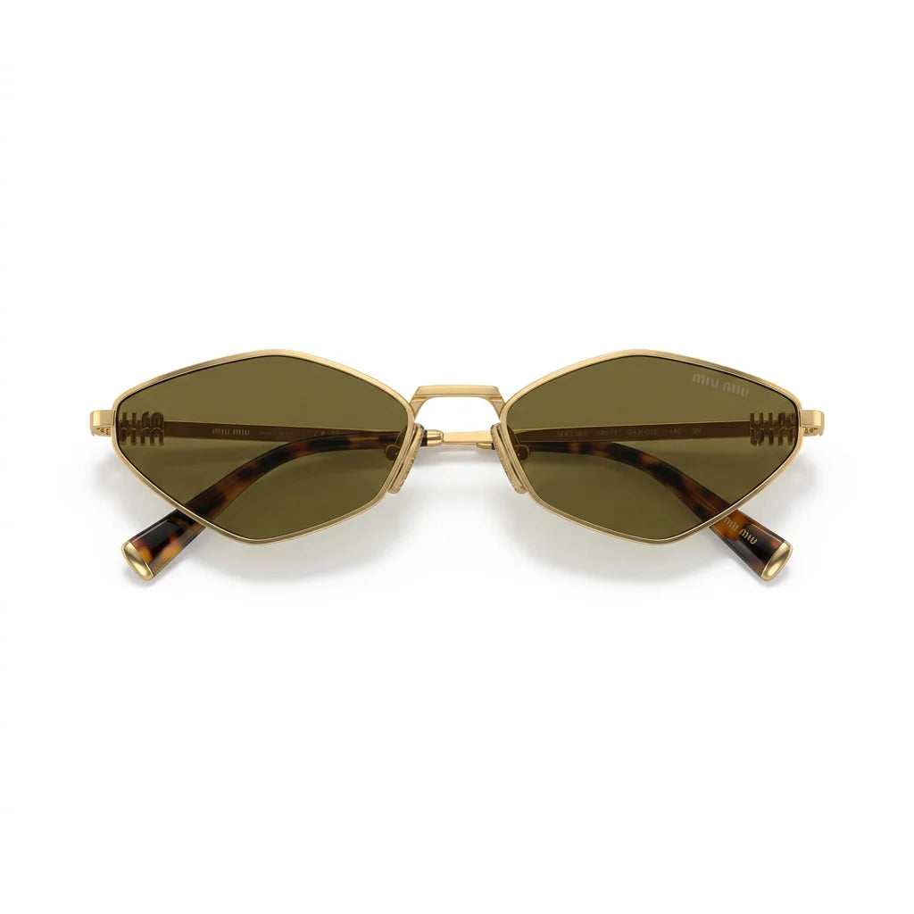 Miu Miu Women Pale Gold / Dark Brown Sunglasses
