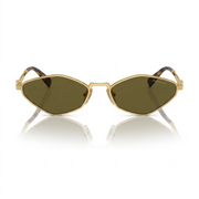 Miu Miu Women Pale Gold / Dark Brown Sunglasses 