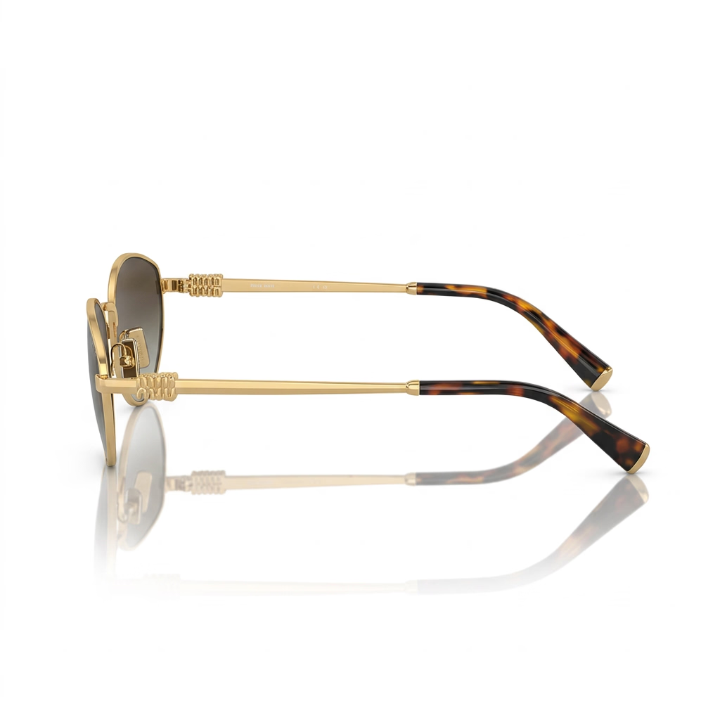 Miu Miu Women Pale Gold / Dark Brown Sunglasses