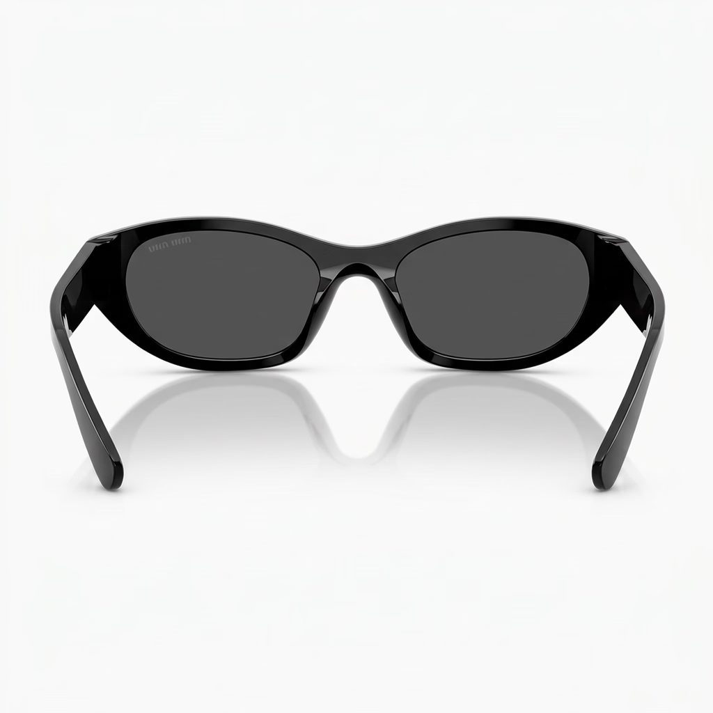 Miu Miu Women MU A03S Cat-Eye Glossy Black / Dark Grey Sunglasses