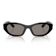 Miu Miu Women MU A03S Cat-Eye Glossy Black / Silver Logo Sunglasses