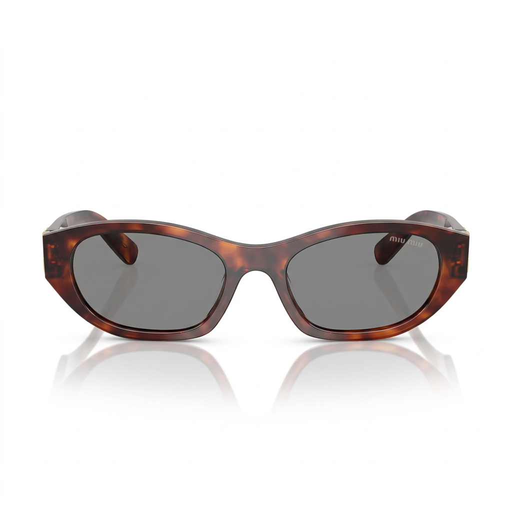 Miu Miu Women MU A03S Cat-Eye Honey Tortoiseshell / Dark Grey Sunglasses 