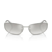 Miu Miu Women MU A50S Rimless Shield Clear Silver Gradient Sunglasses 