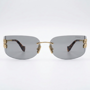 Miu Miu Women Aube Rimless Gold / Grey Sunglasses
