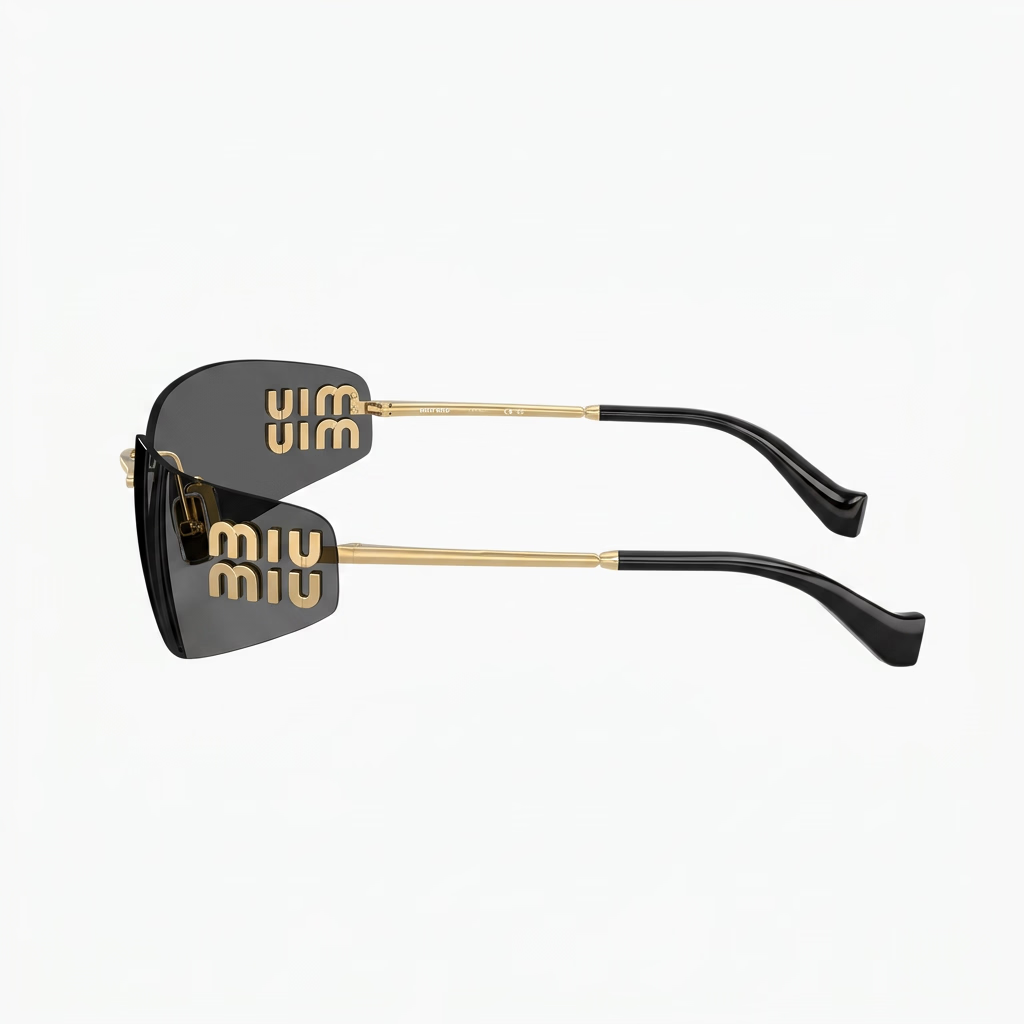 Miu Miu Women Aube Rimless Gold /  Dark Grey Sunglasses