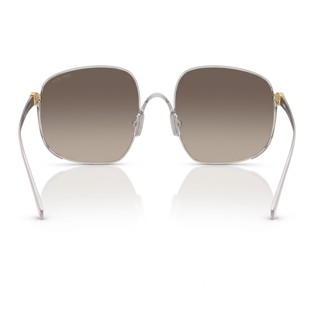 Miu Miu Women MU A57S Oversized Square Silver / Grey Gradient Sunglasses