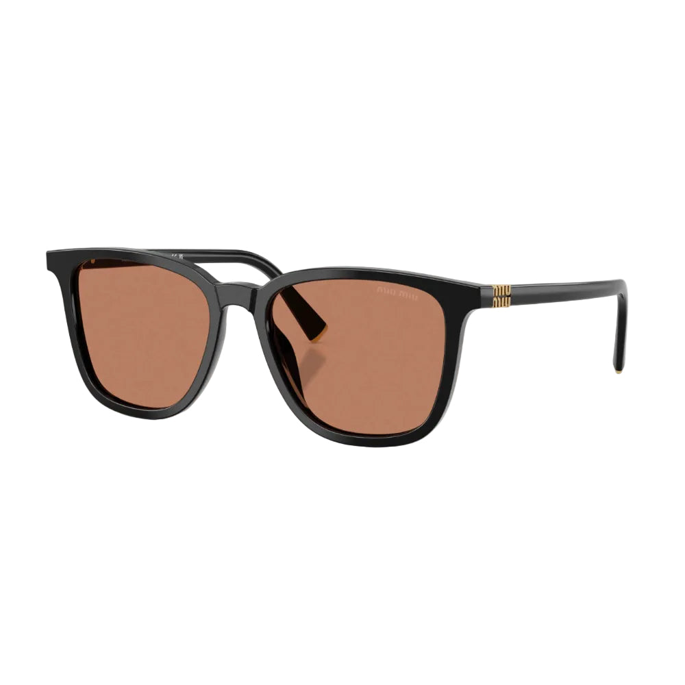 Miu Miu Women Square Black / Brown Sunglasses