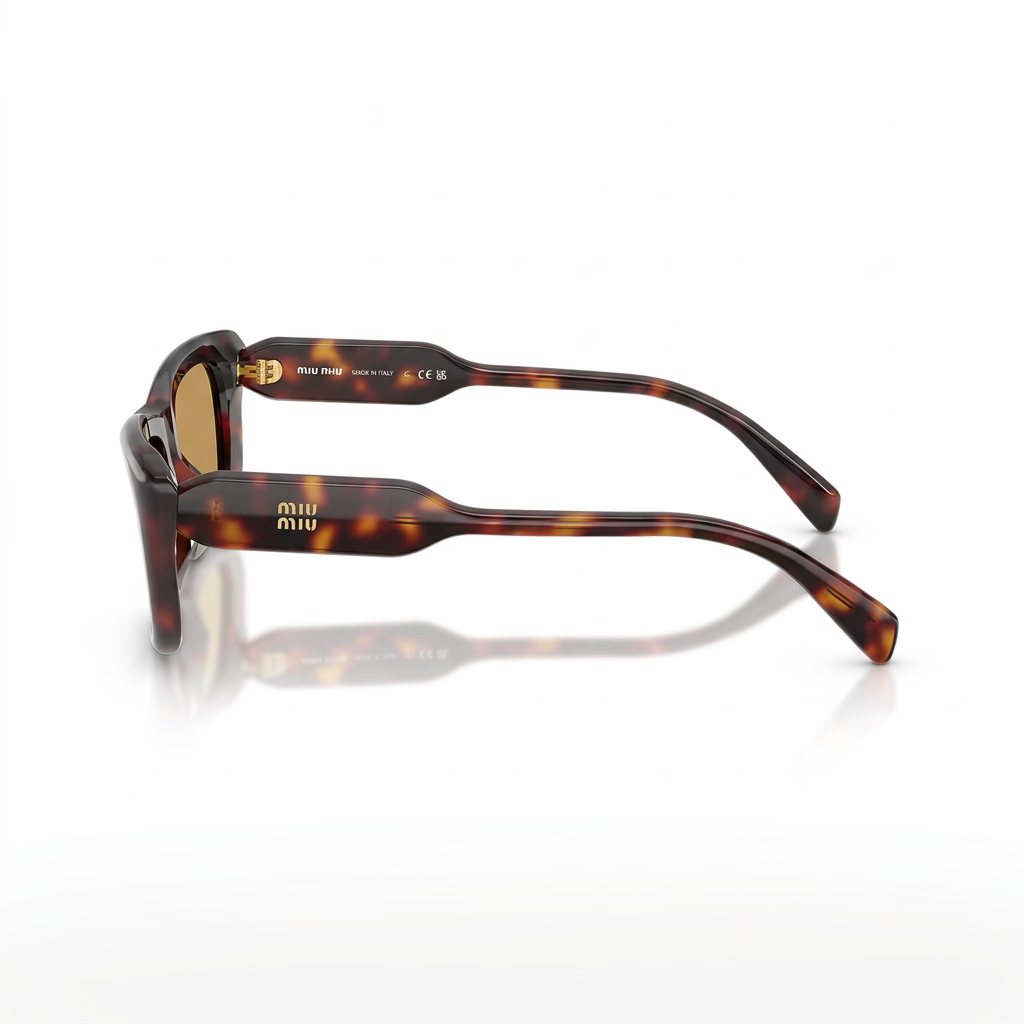 Miu Miu MU B12S Women Rectangular Tortoise / Brown Sunglasses