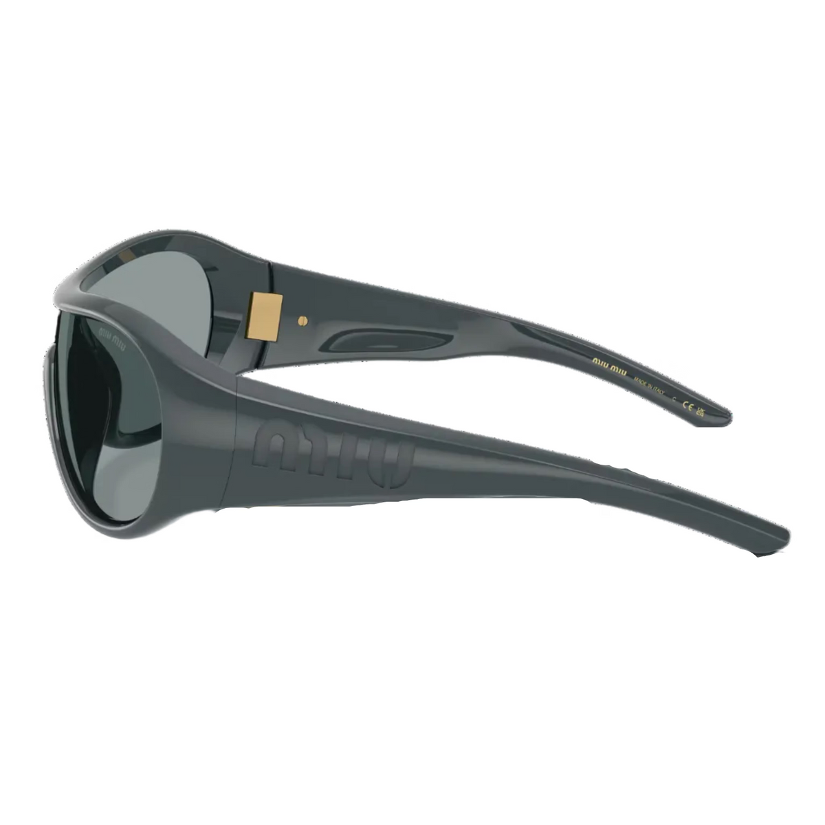 Miu Miu Ivresse Women Wraparound  Grey / Black Sunglasses