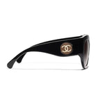 Chanel Women Butterfly Black Sunglasses