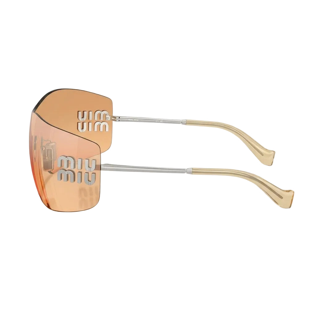 Miu Miu Aube Women Rimless Silver / Orange Silver Mirror Gradient Sunglasses