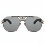 Philipp Plein Men Hexagonal Grey & Marble Sunglasses
