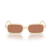 Miu Miu Regard MU 11ZS Women Rectangular Milk White / Brown Sunglasses 