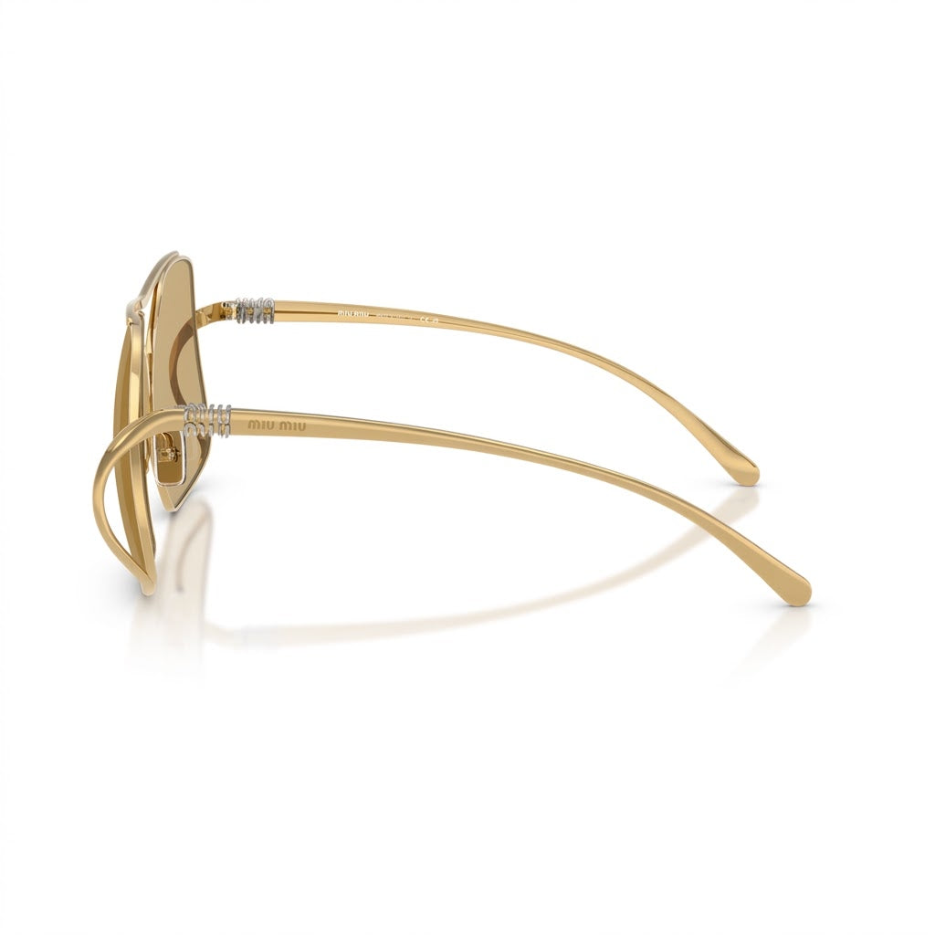 Miu Miu MU A55S Women Square Gold / Yellow Sunglasses