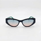 Chanel Women Angular Cat Eye Black & Green Sunglasses