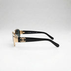 Chanel Women Oval Frame Black Sunglasses