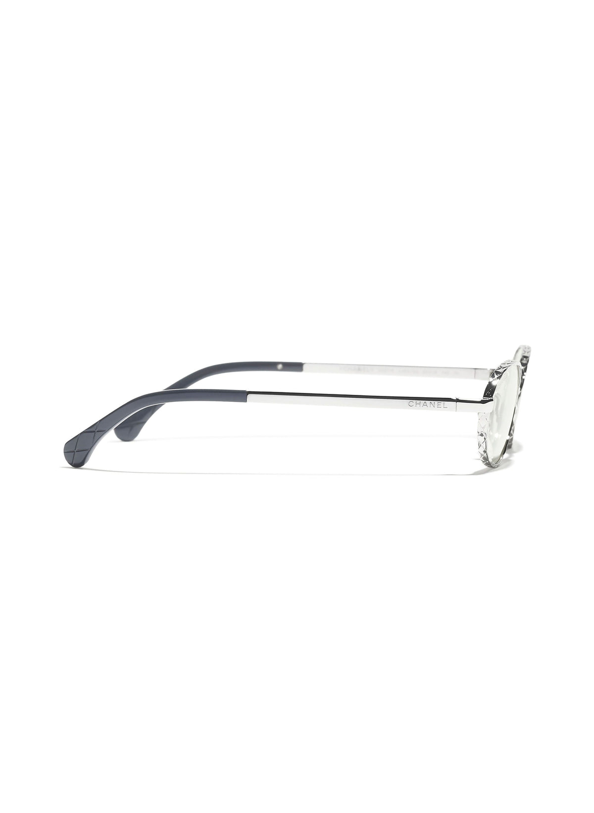 Chanel Women Oval Silver / Light Gray Sunglasses